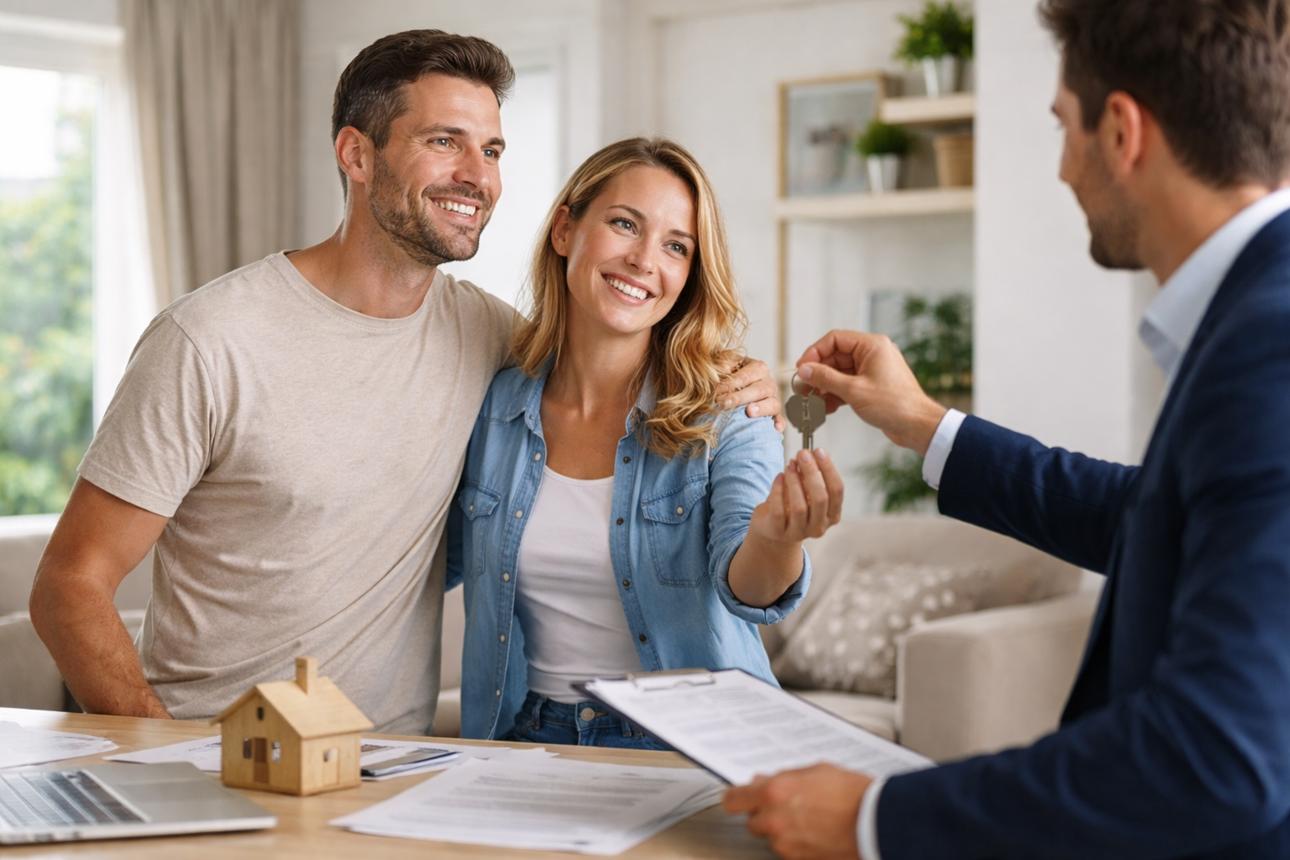 Homebuyers discussing financing with a professional