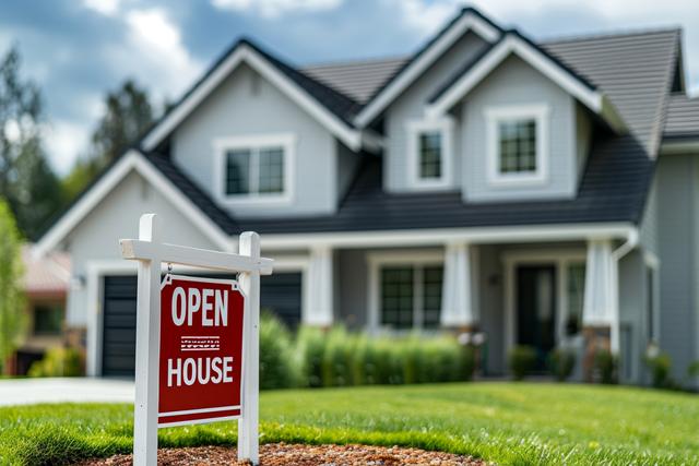 Open house sign and home marketing materials